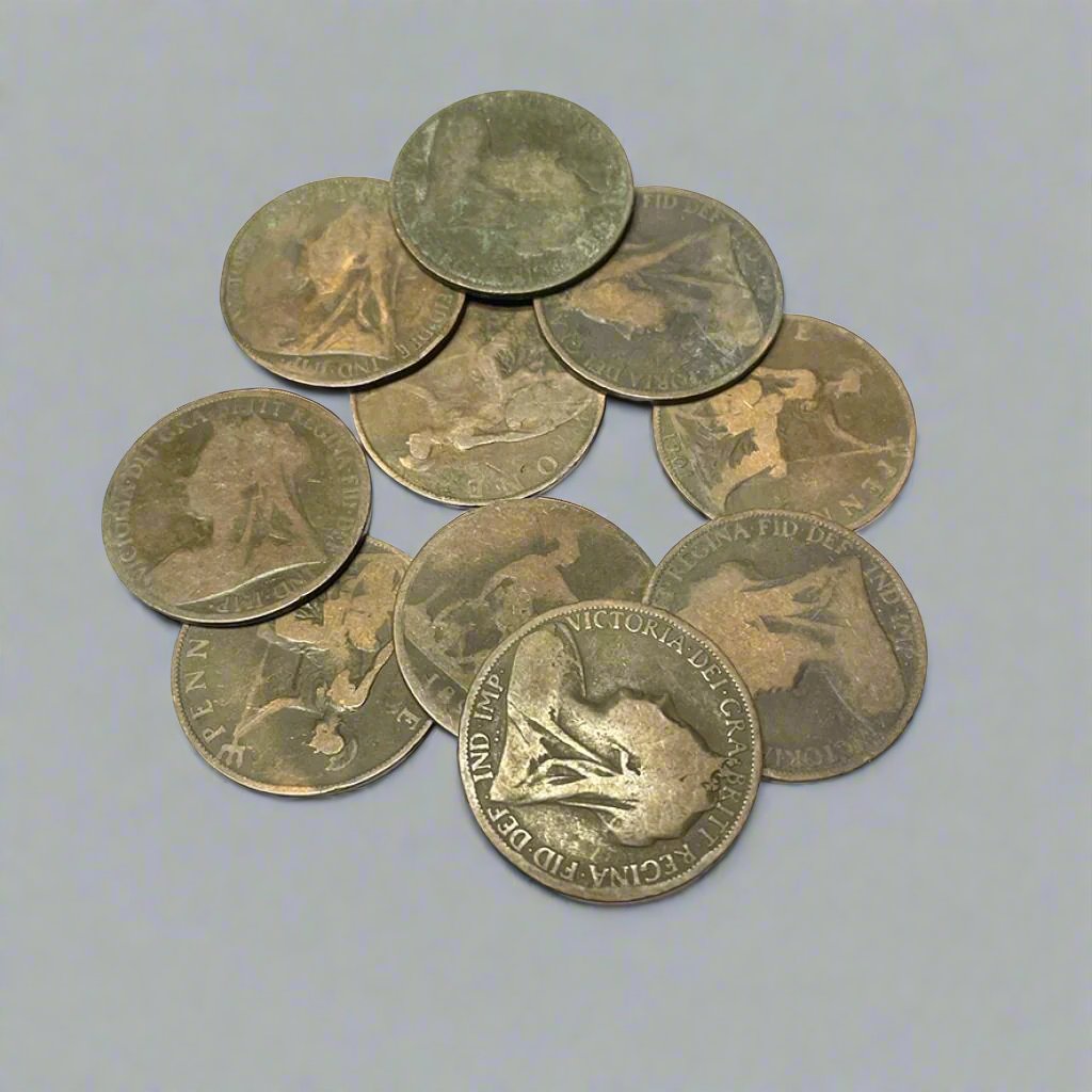 10 x Genuine Victorian Pennies