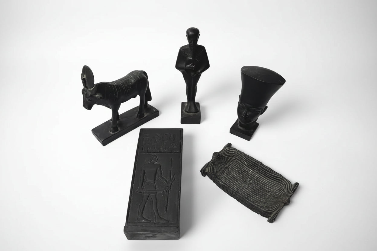 5 Assorted Black Egyptian Figurines
