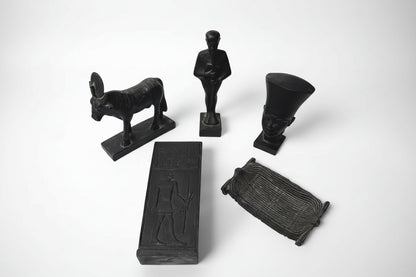 5 Assorted Black Egyptian Figurines
