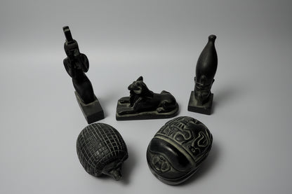 5 Assorted Black Egyptian Figurines