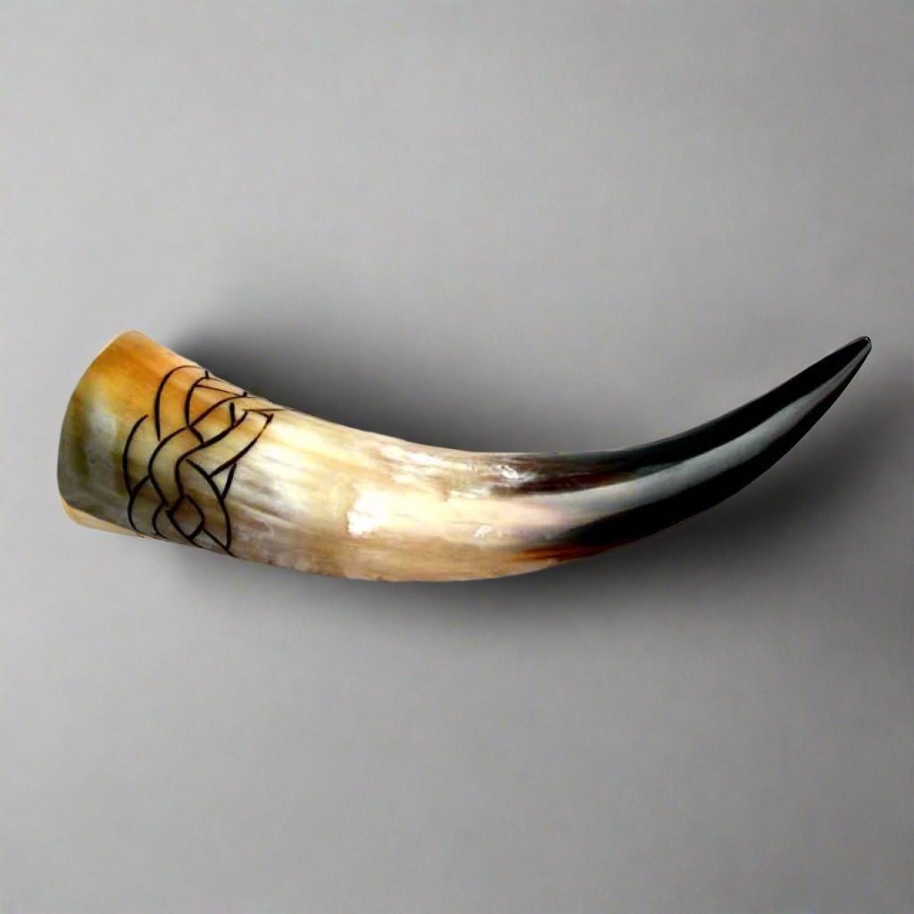 Engraved Drinking Horn