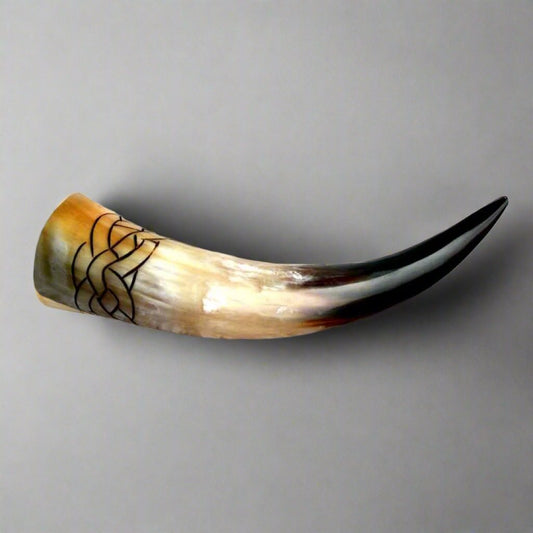 Engraved Drinking Horn