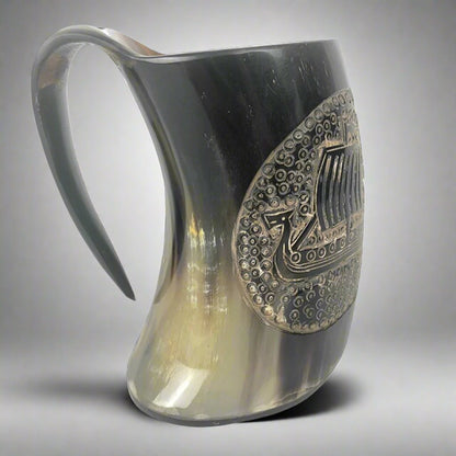 Engraved Viking Horn Tankard