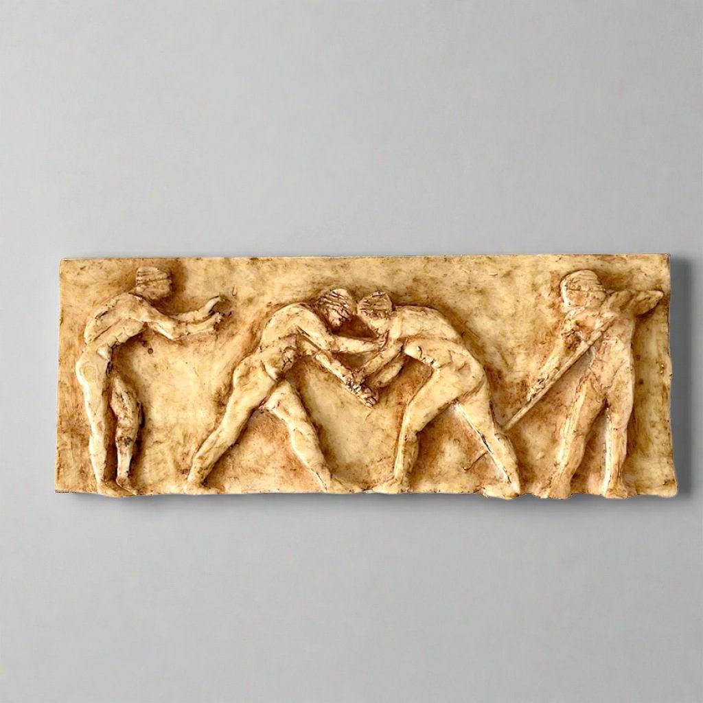 Greek Wrestlers Plaque