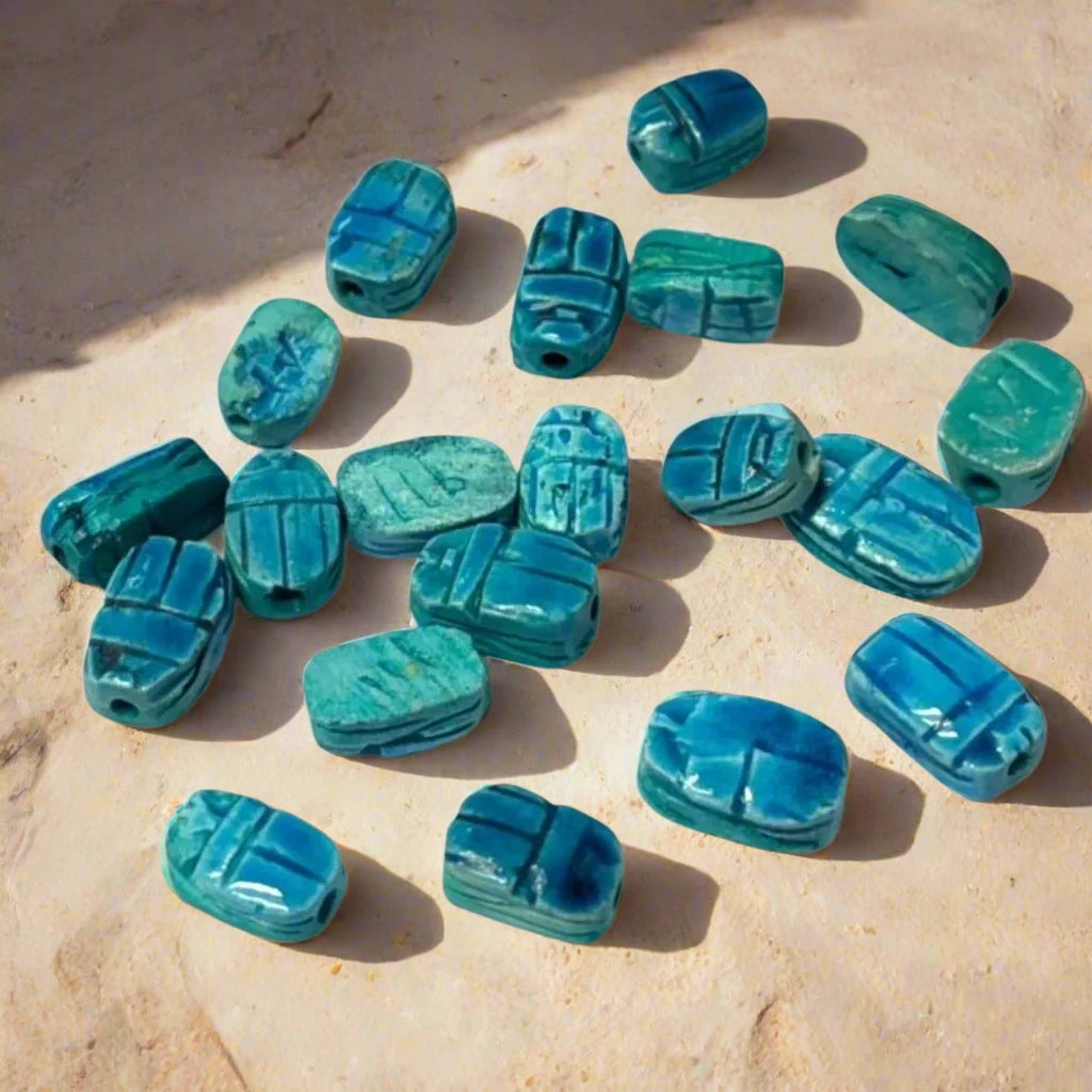 Mini Faience Scarab Beetle - Pack of 20