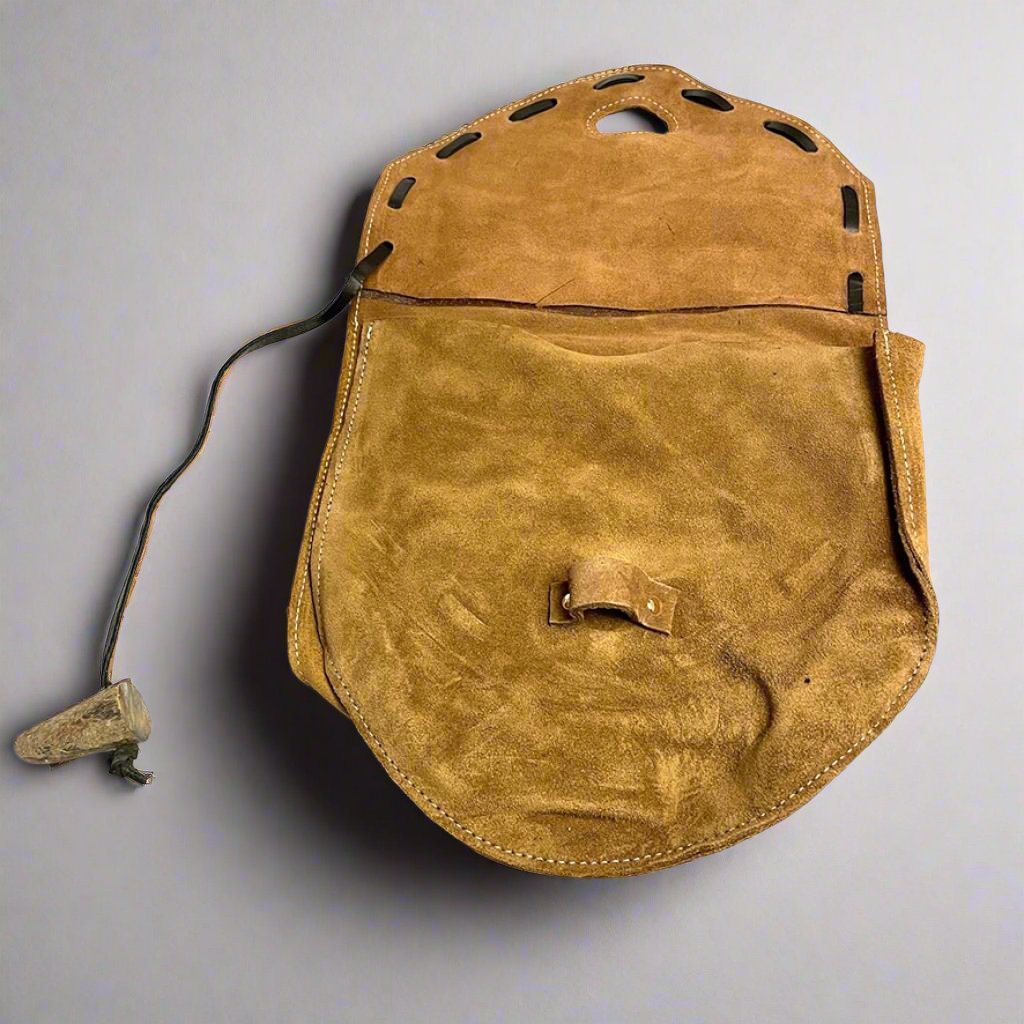 Wide Suede Leather Bag / Belt Pouch