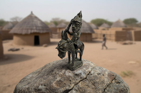 Benin Bronze Rider Figure