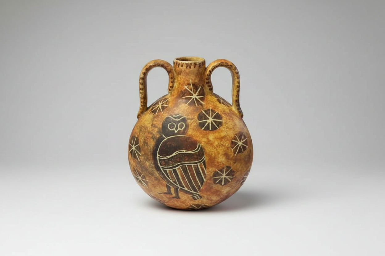 Large Greek Flat Back Wall Vase