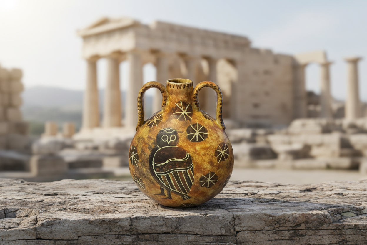 Large Greek Flat Back Wall Vase