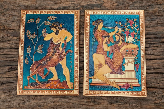 Pair of Embossed Copper Wall Plaques