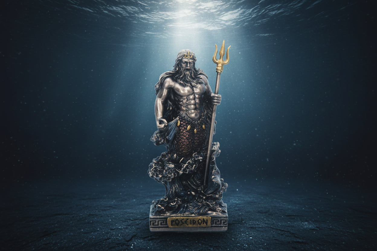 Poseidon God of the Sea Mini Statue