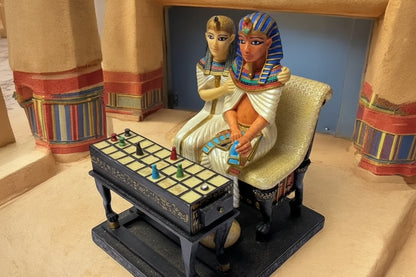 Seated Pharaoh and Queen Figurine