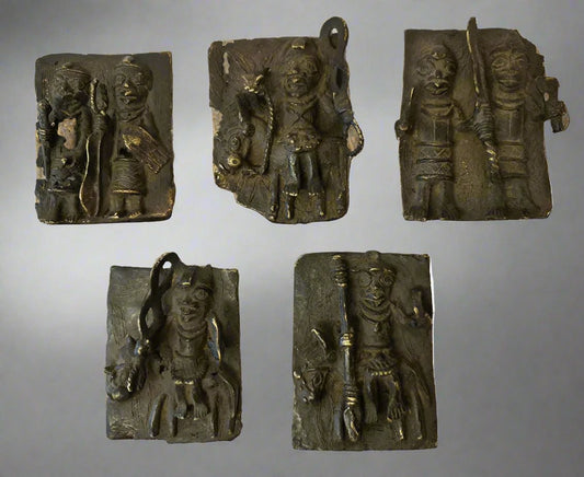 Set of 5 Benin Replica Plaques