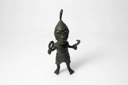 Small Bronze Benin Warrior Figure