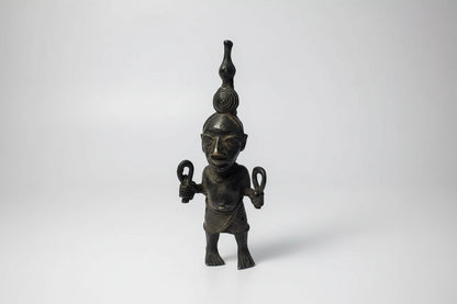 Small Bronze Benin Warrior Figure