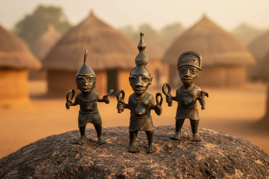 Small Bronze Benin Warrior Figure
