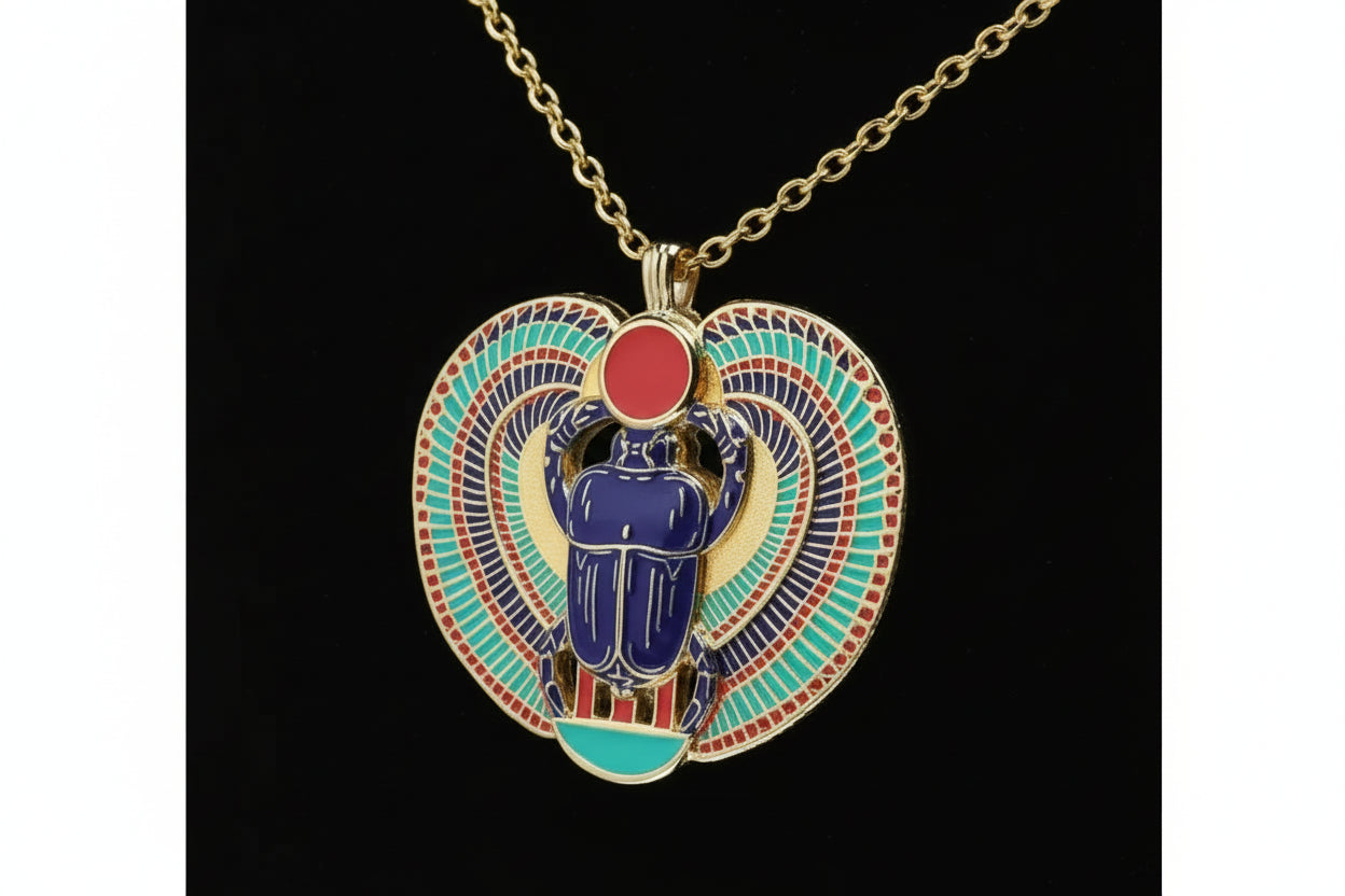 Tutankhamun Winged Scarab Pendant