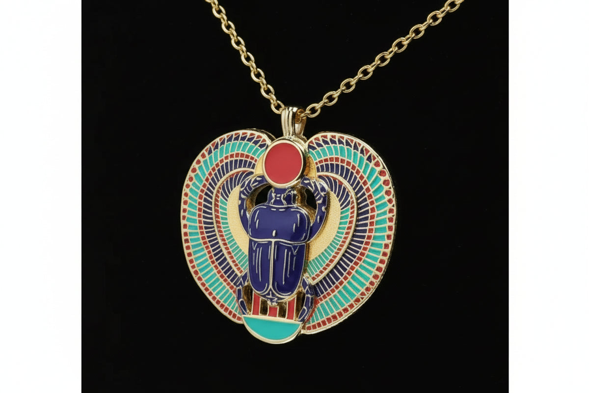 Tutankhamun Winged Scarab Pendant