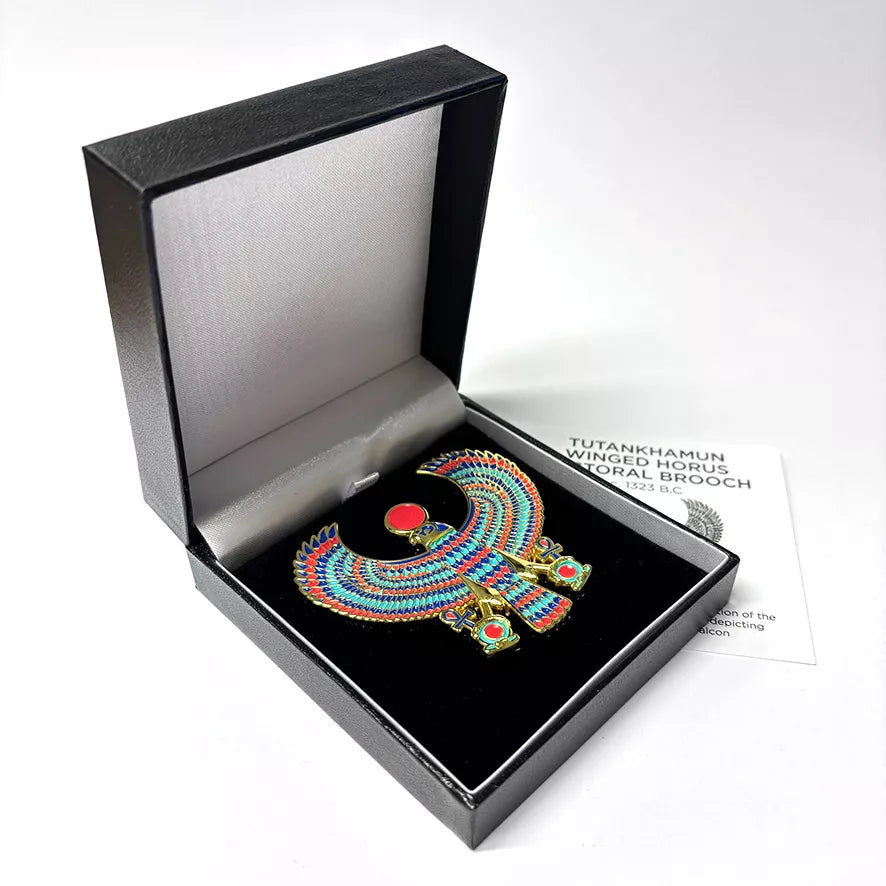 Winged Horus Enamel Brooch